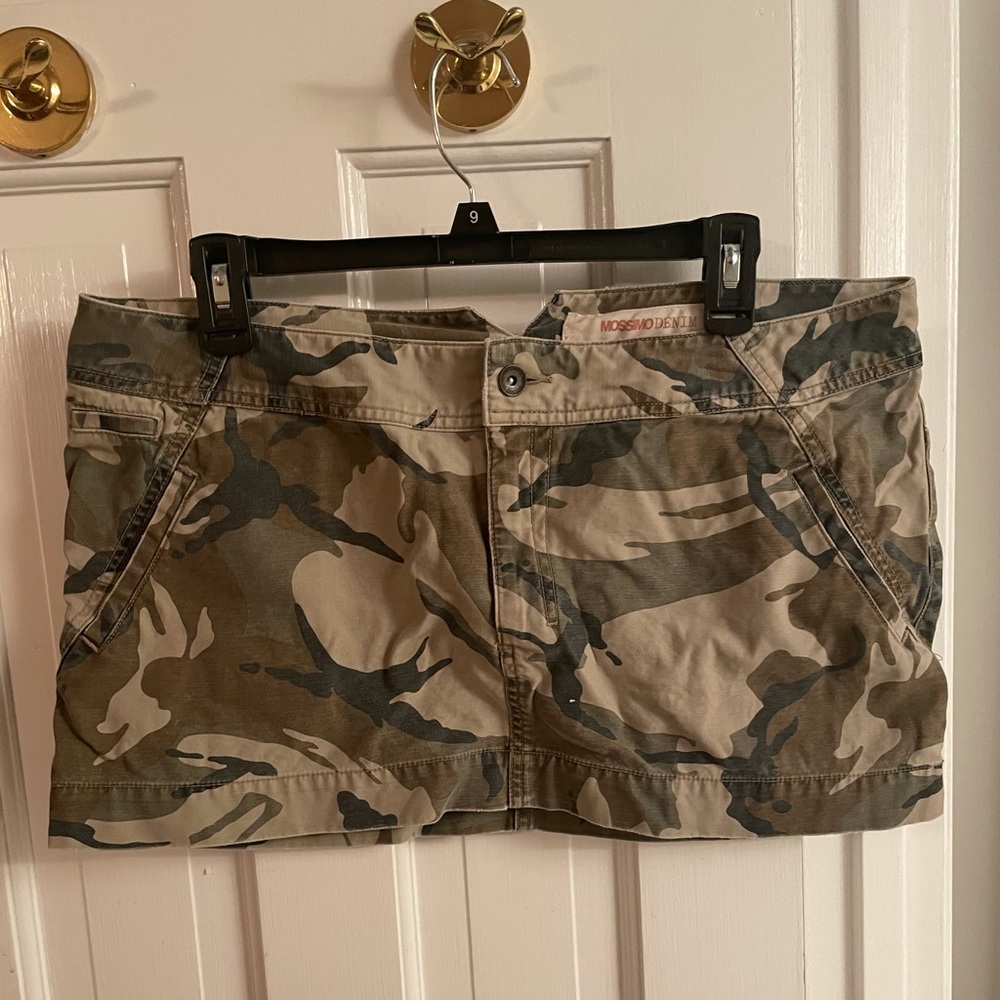 Denim Camo Mini Skirt